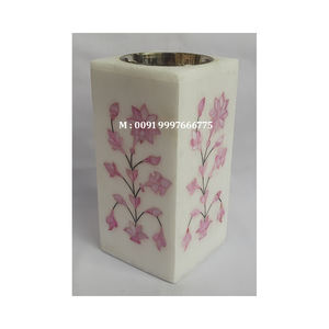 เตาเผาบาคูร์ทรงสี่เหลี่ยม ดีไซน์ใหม่ล่าสุด ประดับมุกแท้สีชมพู  ผิวมันเงา เหมาะสำหรับเป็นของขวัญ - Product Image 2