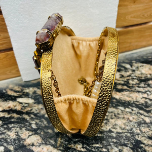 คลัทช์ทองเหลือง2025กับแม่ของไข่มุกโมเสกงานสำหรับเป็นของขวัญงานแต่งงานงานเลี้ยงแม่ของมุกกระเป๋าคลัทช์ทองเหลืองกับทอง - Product Image 4