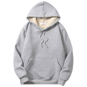Nuevo diseño personalizado Logo Color Block Patchwork Pullover chaqueta con capucha Fluffy Fleece Sherpa Hoodie Mens Cotton Fleece Hoodies - Product Image 2
