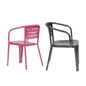 Silla de comedor moderna de metal Siena con revestimiento de polvo electrostático diseño apilable para uso en interiores y exteriores - Product Image 1