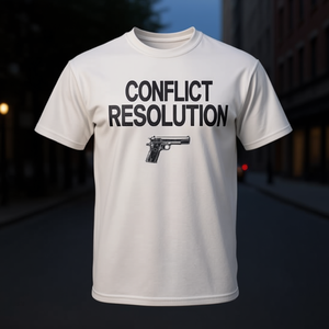 T-shirt de promotion sur la résolution des conflits : « La violence est la réponse » - Product Image 3