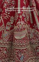 Lehenga Choli de mariée moderne en soie Gadhwal, coupe trapèze, longueur ras du sol, grande taille, avec Chappat, broderie Zari, travail de diamants, sequins, motif paon et perles