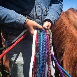 Training <b>Rope</b> Strong Everyday Use All Purpose Horse <b>Lead</b> <b>Rope</b> with Loop & Latigo Popper Smooth Yachting Braid - Product Image 1