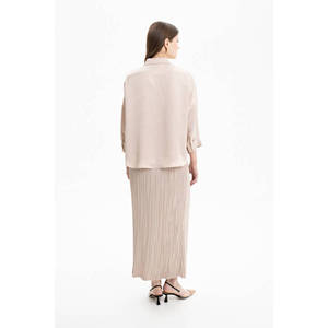 Blusa de Satén de Seda Tejida para Mujer, Top Formal de Oficina, Casual, Manga Larga, Corte Ajustado, Primavera Otoño - Product Image 3