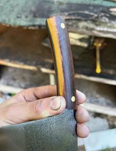 ProfessionalNakiri Meat Cleaver 1095 Acero de alto carbono Cocina Chef Cuchillo Madera Forjado a mano Funda de cuero para rebanar - Product Image 2