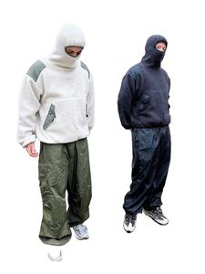 Heavyweight Fluffy Fleece Thick Warm Hoodies Custom Pockets <b>Sherpa</b> Masked Winter Street Wear Oversize Full Face Pullover Hoodies - Product Image 2