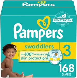 Venta caliente pañales Pampers Swaddlers-Tamaño 3, 168 unidades, pañales desechables ultrasuaves para bebés