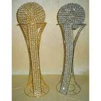 Centre de table Shah Luxury en cristal scintillant or et argent avec support pour mariage et maison