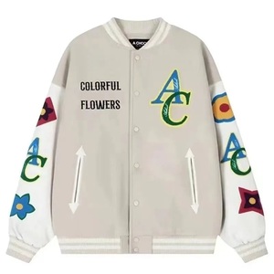 Chaqueta universitaria para hombre lisa de diseño original de fabricante al por mayor, chaqueta universitaria de béisbol de color negro con mangas de cuero - Product Image 5