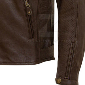 Meilleure vente en usine de veste de moto en cuir de grande taille pour hommes, matériau respirant de qualité supérieure, manches longues - Product Image 5