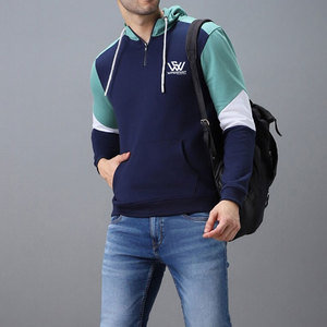 Windproof Cotton Made Men Short Zip Hoodies Customized Logo Quick Dry Basics Short Zip Hoodies - Product Image 4