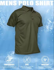 Chemise de golf pour homme avec logo personnalisé, nouveau design d'été, respirante, en toile, séchage rapide, motif uni - Product Image 2