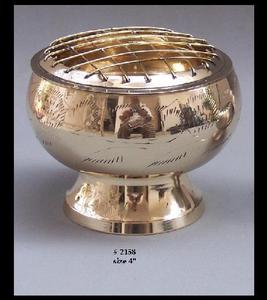 เครื่องพ่นธูปทองเหลืองทำด้วยมือและเครื่องพ่นน้ำมันหอมระเหยพร้อมขนมปังเรซิ่นและถ่านสำหรับใช้เป็นกลิ่นหอม - Product Image 4