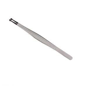Pince à cuvette en acier inoxydable revêtu de céramique Instrument chirurgical manuel à pointe droite de 12.5cm 3.5mm - Product Image 1