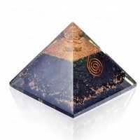 Pirámide de Orgón de Ojo de Tigre Ecológica de la Mejor Calidad, Hecha a Mano, Generador de Energía de Meditación con Gemas de Cristal, Bobina de Cobre, Mascota Feng Shui