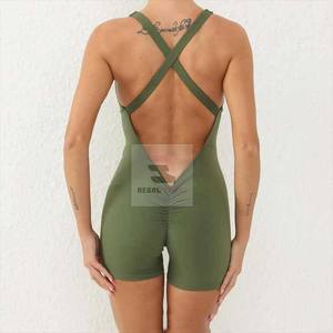 Custom Unisex Spandex/Polyester Yoga Workout <b>Jumpsuits</b>-Water Resistant Breathable Quick-Drying One-Piece - Product Image 6