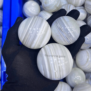 Bola de esfera de cristal de ágata con bandas, piedra preciosa Natural pulida, artesanías de piedra semipreciosa para Feng Shui, decoración de meditación curativa - Product Image 2