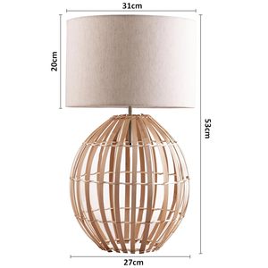 Élégante lampe de table moderne à LED faite à la main en bambou Design chambre à coucher écologique décoration de la maison Offre Spéciale Beige rustique métal éclairé - Product Image 5