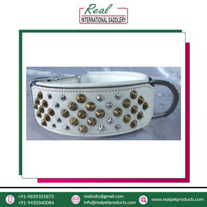 Collares de perro de cuero de cristal superior de calidad óptima con patrón animal Mejor precio Suministro a granel que incluye decoración de remaches - Product Image 4