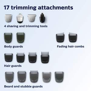 Tondeuse multifonction série 5000 avec 17 accessoires, avec ou sans fil, technologie DualCut, alimentée par batterie lithium-ion MG5750/18, sac de rangement - Product Image 5