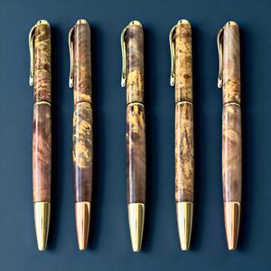 Citrine ปากกาลูกลื่นไม้ที่มั่นคงขนาด0.7มม. ทำด้วยมือหรูหราสำหรับธุรกิจงานแต่งงานของขวัญส่งเสริมการขาย - Product Image 1