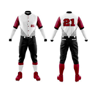 Venta al por mayor de calidad superior personalizado sublimación transpirable botón Jerseys Softball conjunto uniforme personalizado béisbol Jerseys para adultos - Product Image 2