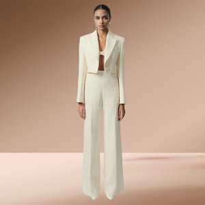 Bon prix grande taille vestes pour femmes ANIE EMB veste courte en laine à manches longues 35% soie, 65% coton vêtements décontractés pour femmes - Product Image 4