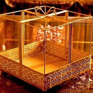 เหยือกผลไม้แห้งพร้อมตะกร้าขัดขวางการออกแบบที่น่าชื่นชมขนาดใหญ่ตะกร้าโลหะทองเหลืองที่นิยมขายของกระจุกกระจิกสำหรับการจัดหา - Product Image 1