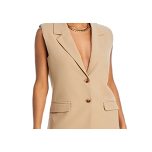 Gilet Formale da Donna Wayf Wilshire con Collo a Risvolto, in Vera Pelle con Ricami e Tessuto di Lana, Stile Invernale Formale - Product Image 5