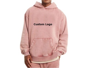 Sweats à capuche délavés à l'acide à l'épaule en éponge française pour hommes ensemble de pulls à capuche en coton vintage pour vêtements décontractés - Product Image 1