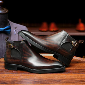 Chaussures mocassins en cuir de veau avec détails cousus à la main et soutien de la voûte plantaire, chaussures de ville pour hommes - Product Image 2