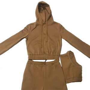 Ensemble de jogging pour femmes en molleton, ensembles personnalisés pour femmes, respirant, grande taille, vêtements de mode pour femmes, ensemble de survêtement, ensemble de jogging décontracté 3 pièces - Product Image 2