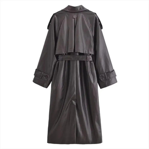 Fashionable Thick Genuine Leather <b>Long</b> Coats for <b>Men</b> Handmade Winter Outerwear Eco-Friendly Designer Slim Fit Trench <b>Jacket</b> - Product Image 2