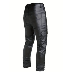 Pantalon en cuir tendance pour homme, coupe slim, décontracté, taille haute, faux cuir, pour club et tenue quotidienne - Product Image 2