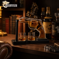 Ensemble de carafe à whisky en forme de pistolet personnalisé avec 2 verres, ensemble de bouteilles à liqueur créatives, ensemble cadeau pour bar à domicile et collectionneurs