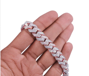Bracelet infini en argent sterling plaqué or rose avec diamant moissanite, bracelet tennis en or rose, bracelet cubain en diamant - Product Image 3