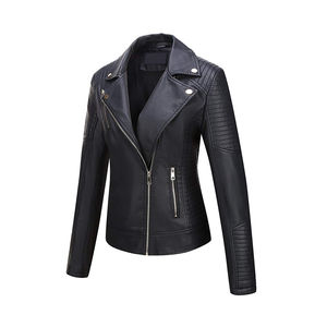 Nueva chaqueta de cuero para mujer, precio al por mayor, cortavientos transpirable, sudaderas con capucha de talla grande, sudaderas con capucha de diseño elegante - Product Image 2