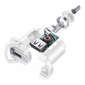 Kit de Cargador Rápido Adaptativo USB Tipo-C de 15W, Adaptador de Batería con Mosquetón Plateado y Blanco para Carga Rápida y Conveniente CBRSMKIT15WTYCW - Product Image 3