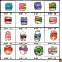 Perles de verre à grand trou pour la fabrication de bijoux à bricoler soi-même et la décoration de rideaux pour la formation artisanale scolaire-Accessoire avec emballage en boîte