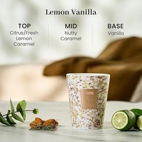Lilin Keramik Aromaterapi R International Flowers, Wangi, Buatan Tangan, Desain Marmer Modern, Waktu Pembakaran 20 Jam, Cocok untuk Diwali