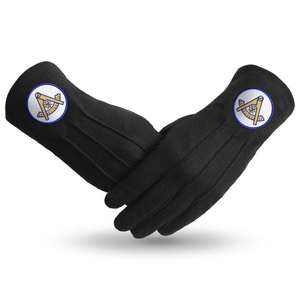 100% algodón verano e invierno guantes masónicos para exteriores negro logotipo personalizado guantes masónicos Regalia - Product Image 4