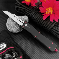 Couteau pliant de poche portable pour l'extérieur, avec étui en nylon, couteau de survie pratique pour le camping, couteau EDC avec lame D2, manche en alliage de zinc, cadeau