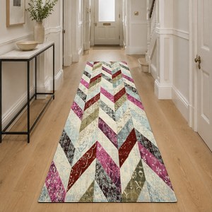 <b>RUGS</b> DEPOT LXDP-0018 Wholesale Terracotta Gold Contemporary Geometric Digital Printed Machine Washable Chenille <b>Rug</b> <b>Non</b> <b>Slip</b> - Product Image 5
