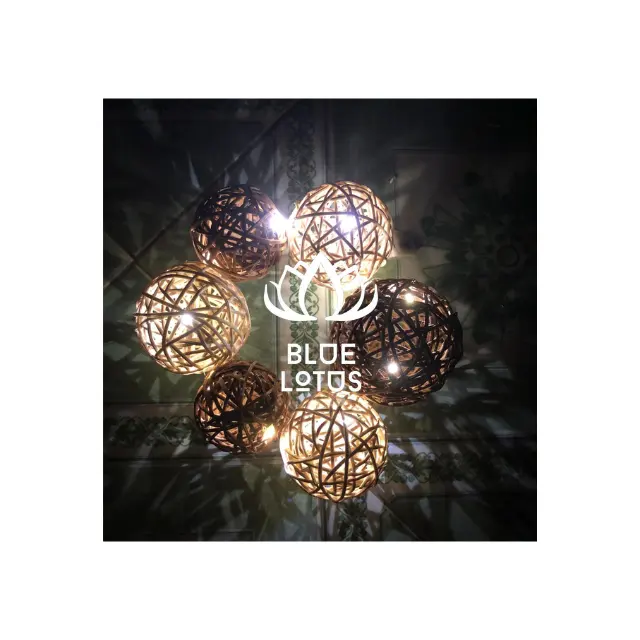 Rattan topu mum kase süsler yılbaşı hediyeleri dekorasyon ışıkları çam ağacı 2023 mavi Lotus