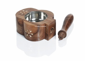 Brûleur Bakhoor en bois avec bol intérieur en acier inoxydable Porte-encens aromatique traditionnel pour la maison, le bureau et l'utilisation spirituelle - Product Image 5