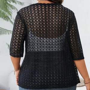 แจ็คเก็ตลูกไม้หรูหราสำหรับผู้หญิง, คาร์ดิแกนแขนยาวน้ำหนักเบาใส่ได้ทุกฤดูแจ็กเก็ตฤดูใบไม้ผลิลำลองและเป็นทางการสำหรับผู้หญิง - Product Image 2