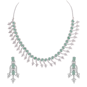 Delicado collar AD de plata con perla elegante cobre latón plateado joyería regalo para mujer - Product Image 3