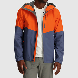 Veste coupe-vent légère en toile pour homme - Respirante, imperméable, col montant avec logo frontal pour activités de plein air - Product Image 6
