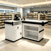 Comptoir de caisse personnalisé pour supermarché, comptoir de caissier de détail, bureau d'affichage TPV
