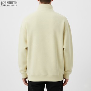 Haute qualité femmes col rond 100% coton polaire couleur unie à manches longues pas cher prix vêtements vêtements élégant sweat - Product Image 2